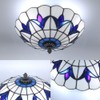 Skyweel 12 Inch Vintage Chandeliers Light Tiffany Style Stained Glass