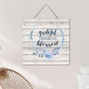 Rustic Wooden Plaque Sign Grateful Thankful Blessed Vertical Wood Plaque