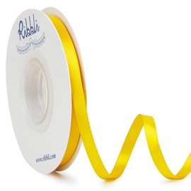 Ribbli Maize Yellow Double Faced Satin Ribbon,1/4” x Continuous 25 Yards,Use for Bows Bouquet,Gift Wrapping,Baby Shower,Floral Arrangement