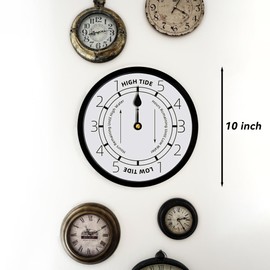 PiecesBeach 10 Inch Tide Clock Atlantic High Tide Low Tide Time and Tide Clocks Beach Boat Clock Nautical Coast Decor Sailboat Clock Captain Clock Tide Clocks for East Coast Nautical Wall Clock