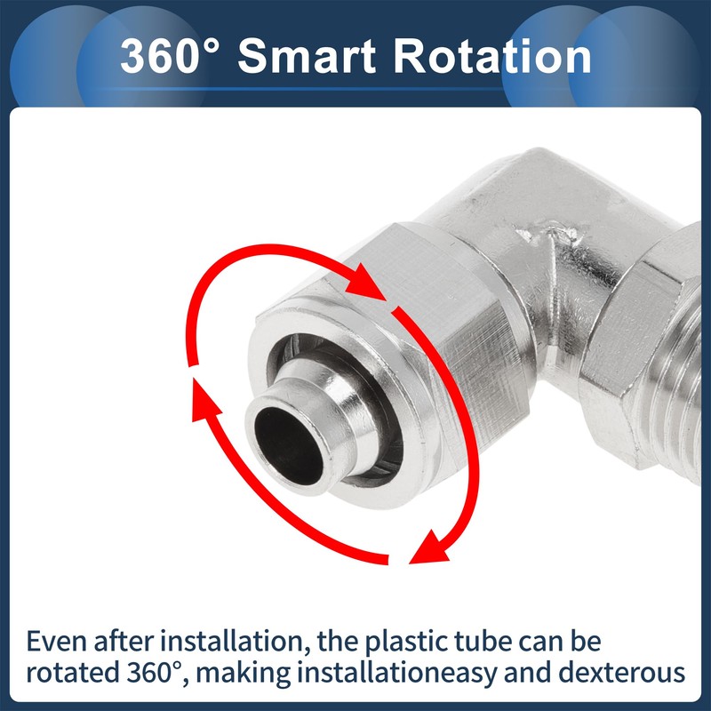 INFINAUTO Push to Connect Air Fittings 1/2" 90 Degree Air