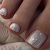 MISUD Bling Glitter Press on Toenails Glossy Fake Toe Nails