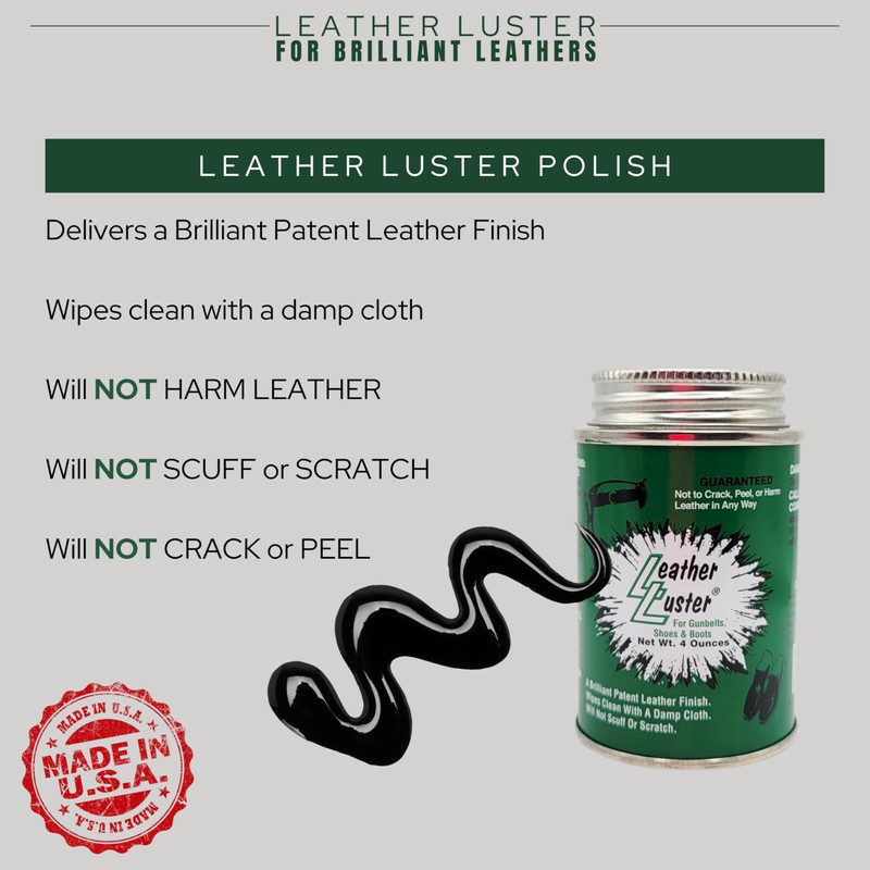 Leather Luster Patent Leather Polish, Cleaner and Conditioner | Made