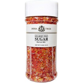 India Tree Harvest Mix Sparkling Sugar, 7.5 oz | Vibrant Fall Orange, Red, Yellow & White Decorating Sugar Mix