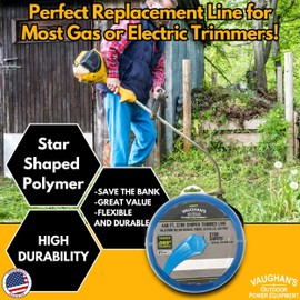 Vaughan's Master Line .065" Trimmer Line, 440ft | Blue Star Shaped Polymer | Universal Weed Eater String for Gas & Electric & Battery Models | Made in The USA (6 Pack)
