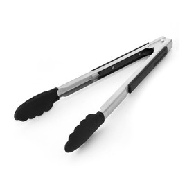 KitchenAid Silicone Tipped Side Locking Tongs, Black, 12 Inch