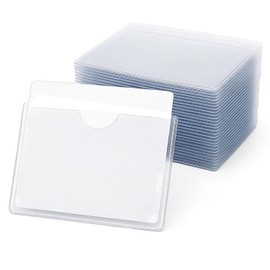 10x8cm Self-Adhesive Index Card Pockets Clear Plastic Sticky Back Label Holders Peel and Stick Card Sleeves for Organizing Binders, Folders, Boxes, Shelves Pack of 30