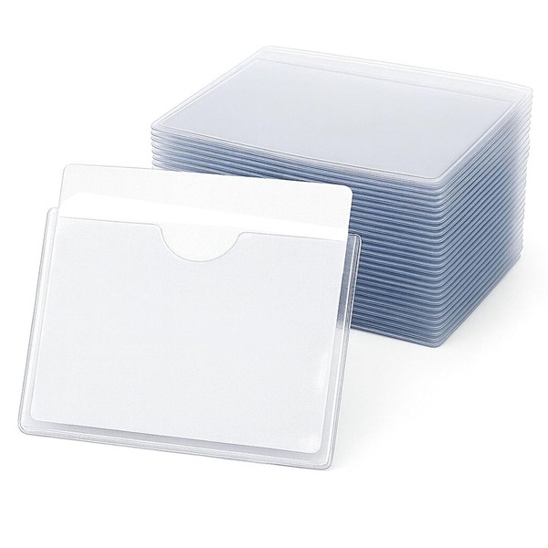 10x8cm Self-Adhesive Index Card Pockets Clear Plastic Sticky Back Label