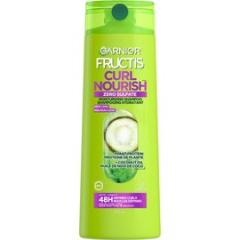 Garnier Fructis Curl Nourish Sulfate-Free Moisturizing Shampoo for All Curl Types, with Coconut Oil and Elasto-Protein, 370mL