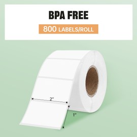 iDPRT 2"X1" Direct Thermal Label for Barcode Postage Address, 800pc Barcode Labels, Compatile with SP460BT Label Printer