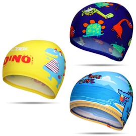 3 Pcs Kids Swimming Caps Swimming Hat for Boys Girls Waterproof Nylon Swim Caps Comfortable Bathing Caps for Child (Classic Style)