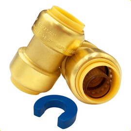 Straight Coupling Pipe Connector, Push Fit Coupling, Push-to-Connect Plumbing Fittings, Brass Straight Plumbing Fittings with Disconnect Clip, Push-to-Connect, CPVC (3/4", 2 Pcs)