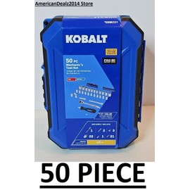 Kobalt 50-Piece SAE & Metric Polished Chrome Mechanics Tool Set w/ Hard Case NEW