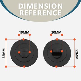 Bwintech 2 Pair 52MM Matt Black Bathroom Escutcheon Polished Nickel Turn and Release Set