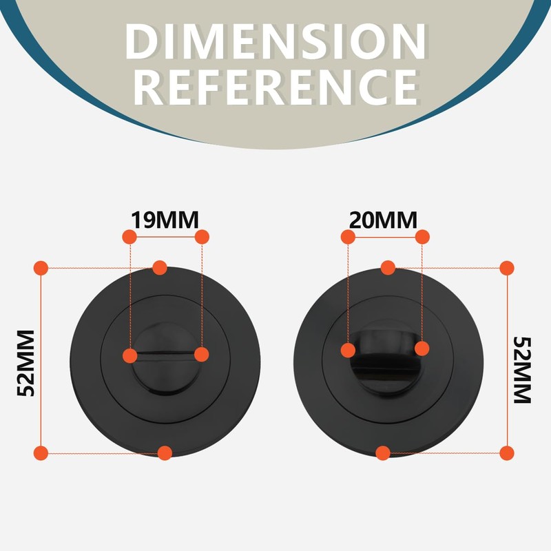 Bwintech 2 Pair 52MM Matt Black Bathroom Escutcheon Polished Nickel