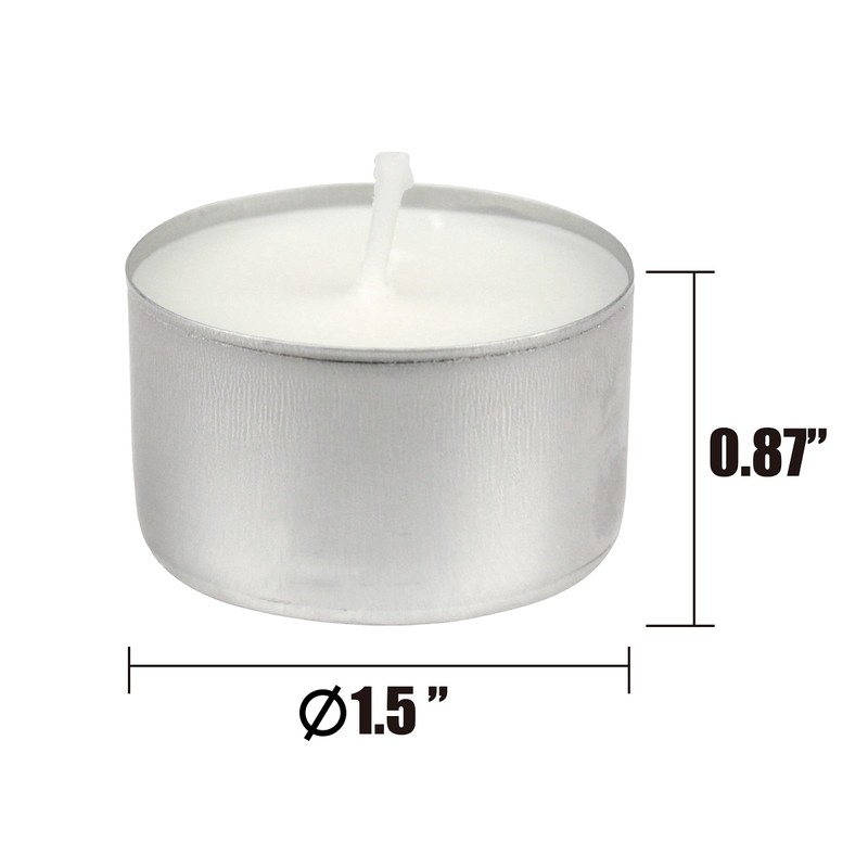 Stonebriar White Unscented Smokeless Long Burning Tea Light Candles with