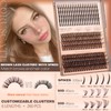 CORUSCATE Brown Lash Clusters with Spikes 60D80D Cluster Eyelash Extensions