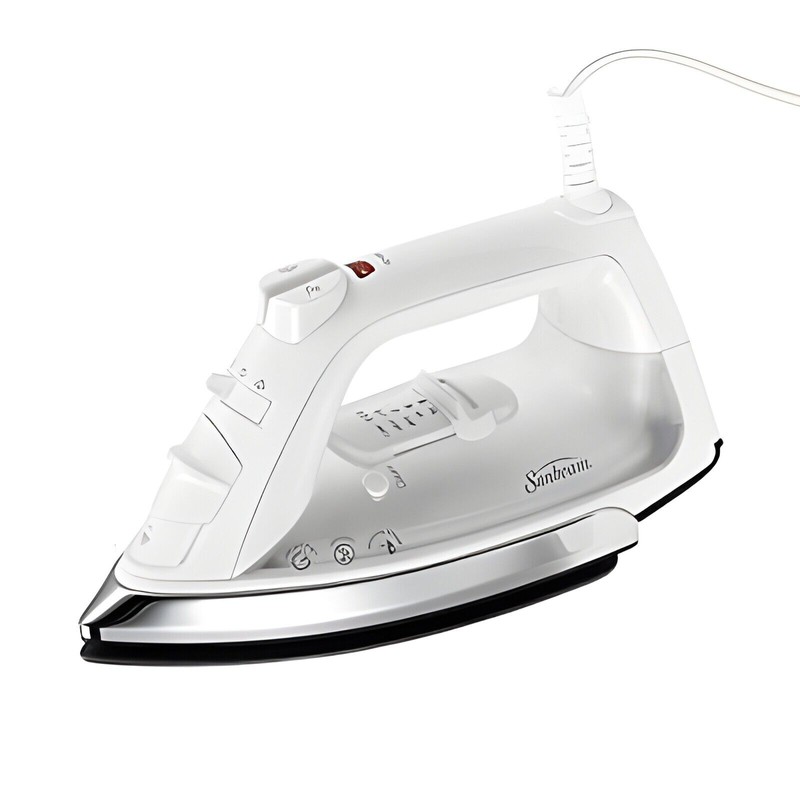 Sunbeam Classic 1200 Watt Mid-size Anti-Drip Non-Stick Soleplate Iron, White