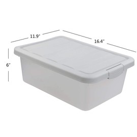 Easymanie 2 Pack 14 Quart Latching Storage Bin, Plastic Storage Box with Lid