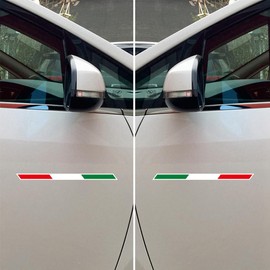 Italy Italia Italian Flag Stripes Vinyl Decal Sticker - 2 Pairs Glossy, 6 Inches - for Car Boat Truck