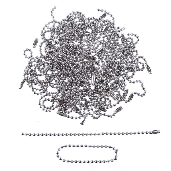 CCINEE Ball Chain with Connector 12cm (Silver 100PCS)