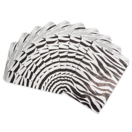 CuteBox Zebra Flat Paper Gift Bags 100 pcs (5" x 7") for Merchandise, Crafts, Party Favors, Tradeshows, Retail, Showcases, Display, Holidays, Animal Themes, Arts and Crafts