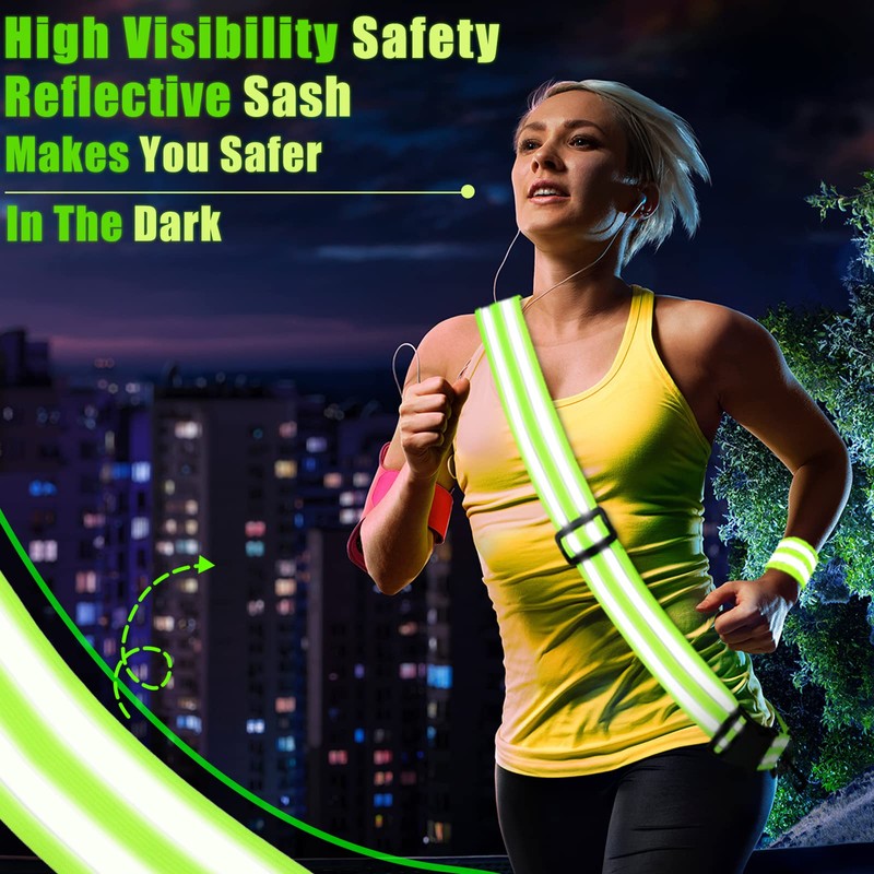 Saintrygo 6 Pcs Reflective Sash for Walking at Night Reflective