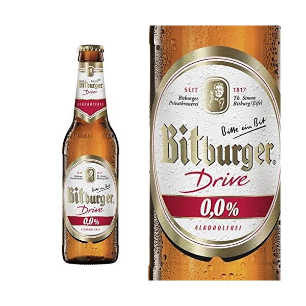 Bitburger Drive 0.00% Non-Alcoholic Beer - 11.2 Fl Oz, Germany Imported - 11.2 Fl Oz (Pack of 6)