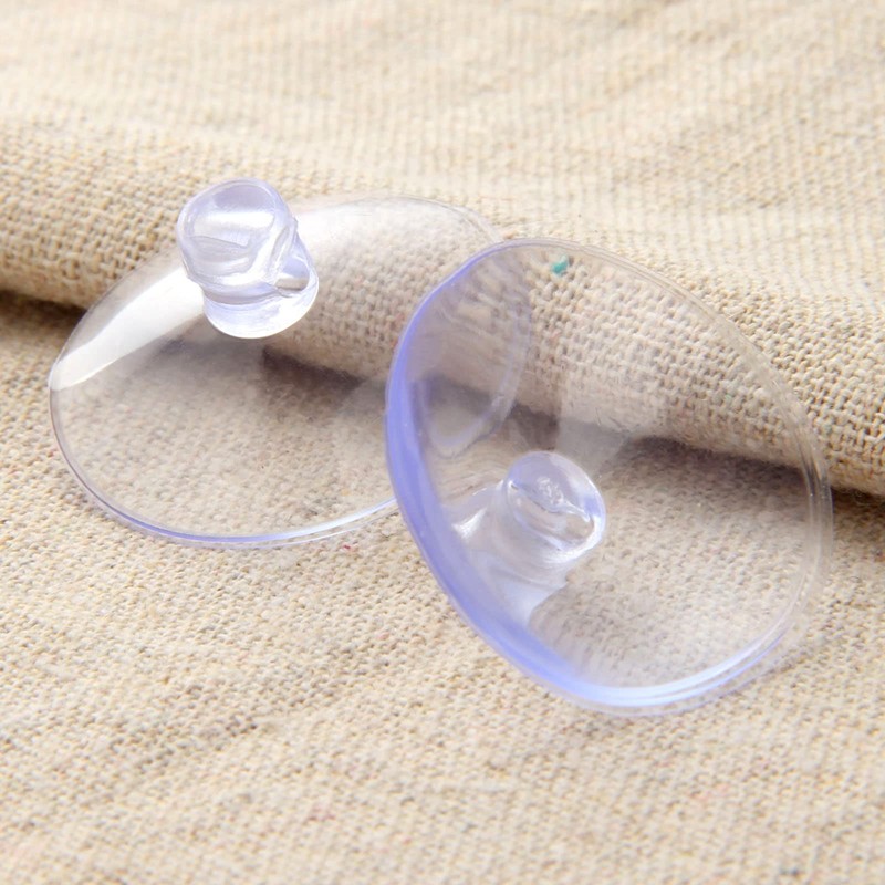 dophee 10-Pack Suction Cups for Glass Table Tops, Rubber Clear