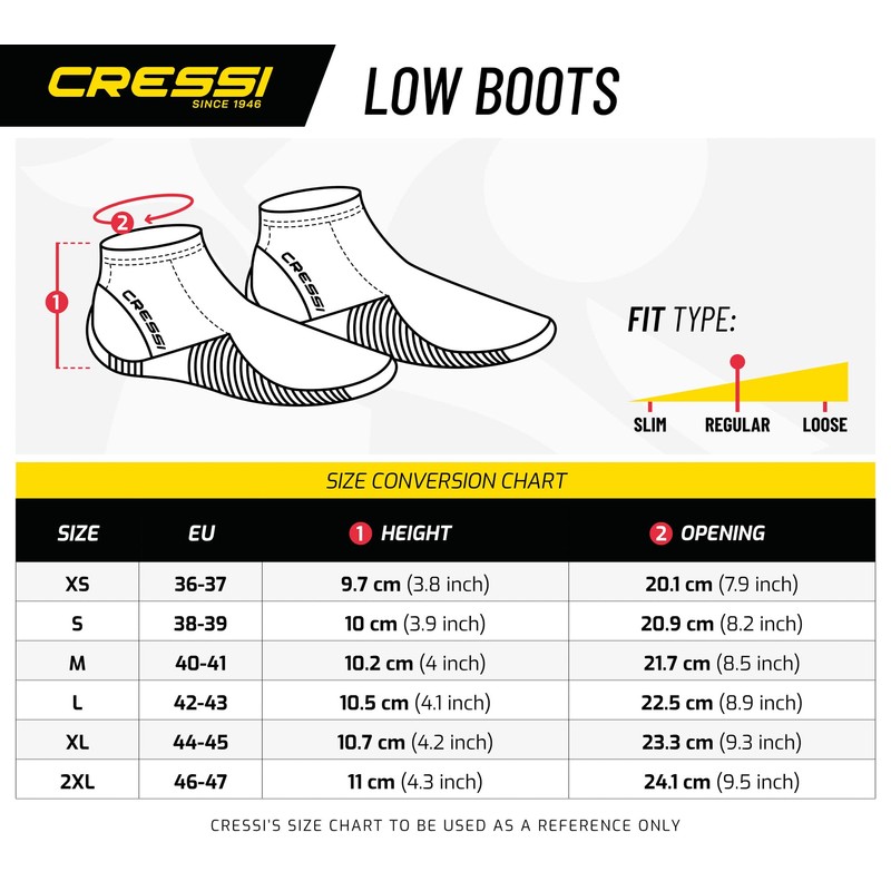 Cressi Low Boot Shorty Boots Neoprene 3mm - Black, XL