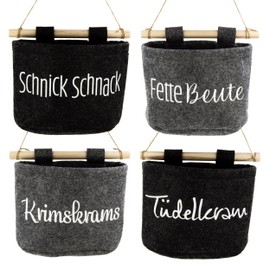 Blümelhuber Set of 4 Felt Organiser Bags Suitable for Craft Accessories, Kitchen Gadgets, Desk Organiser, Wardrobe Organiser