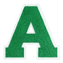VGROSIA 4-1/2" Varsity Letter Patches Chenille Green Iron On Letters Large Letterman Jacket Patches Iron On Patch for Jacket/Hoodie/Varsity A