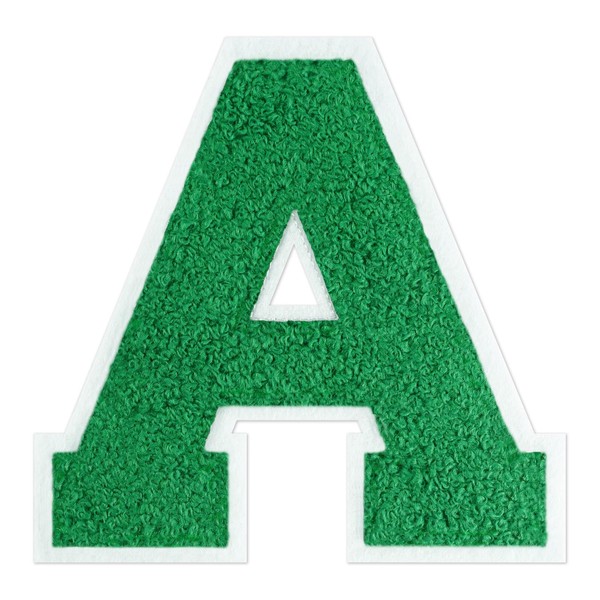 VGROSIA 4-1/2" Varsity Letter Patches Chenille Green Iron On Letters