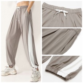 Nesseo Women's Yoga Pants, Dance Pants, Loose Fit, Workout Pants, Fitness, Long Pants, Sportswear, Yoga Wear, 04 khaki