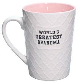 Ynsfree World's Greatest Grandma 16 OZ Coffee And Tea Cups For Mom,Nanny,Nan,Grandmother,Wife,Holidays,Christmas,Valentine's Day or Anniversary Birthday，Mother‘s Day Pink Ceramic Cute Mugs