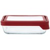 Anchor Hocking TrueSeal Glass Food Storage Container with Lid, Cherry,
