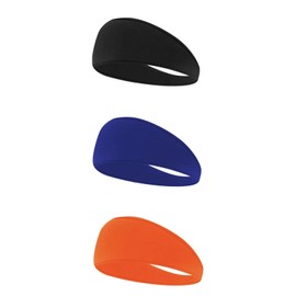 ヘアバンド 3個入 汗止めバンド ヘアバンド メンズ ヘアーバンド スポーツ 汗止め 風呂上がり ランニング 吸収性、通気性、吸汗性、高い伸縮性、締め付けなし 男女兼用 大人 学生Frenflu (ブラック、ブルー、オレンジ色)