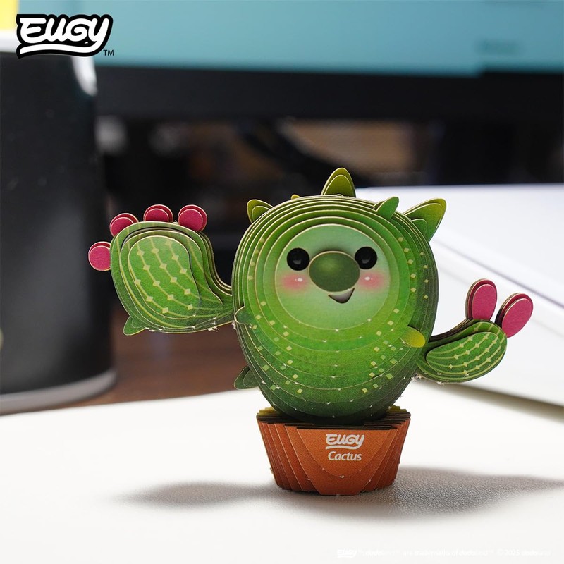 Eugy Cactus 3D Puzzle - 44 Piece Eco-Friendly Educational Toy