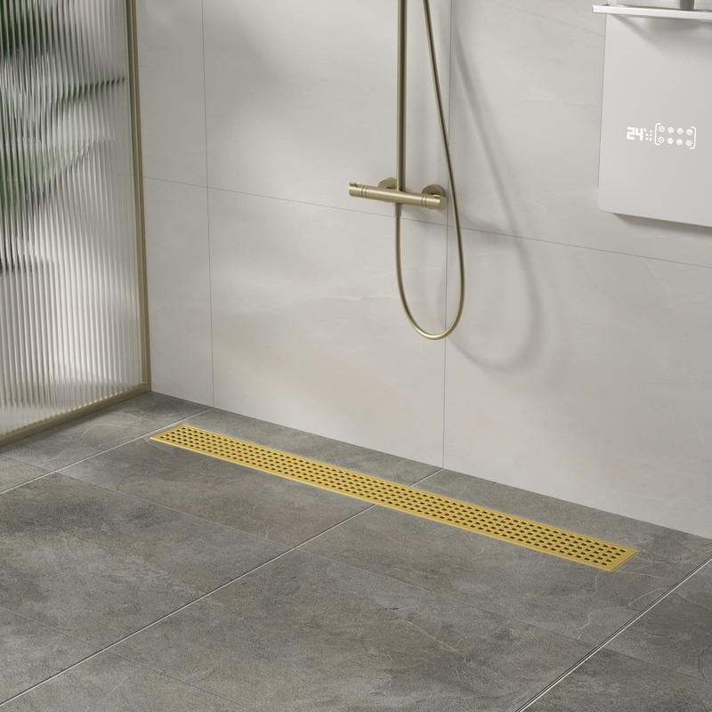 Bernkot Linear Shower Drain 42", 304 Stainless Steel Floor Drain