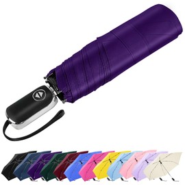 Lejorain Mini Umbrella for Travel - Automatic Portable Lightweight Flat Umbrella Pocket Packable Tiny Sturdy Umbrellas Adults