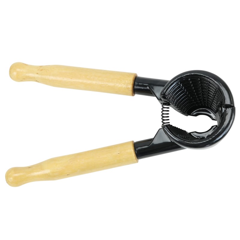 Iconikal Metal Body Wood Handle Plier Nutcracker, Black & Maple