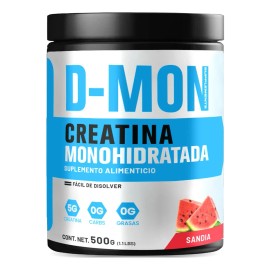 Creatina Monohidratada 500g D-mon En Polvo Sabores Sandía