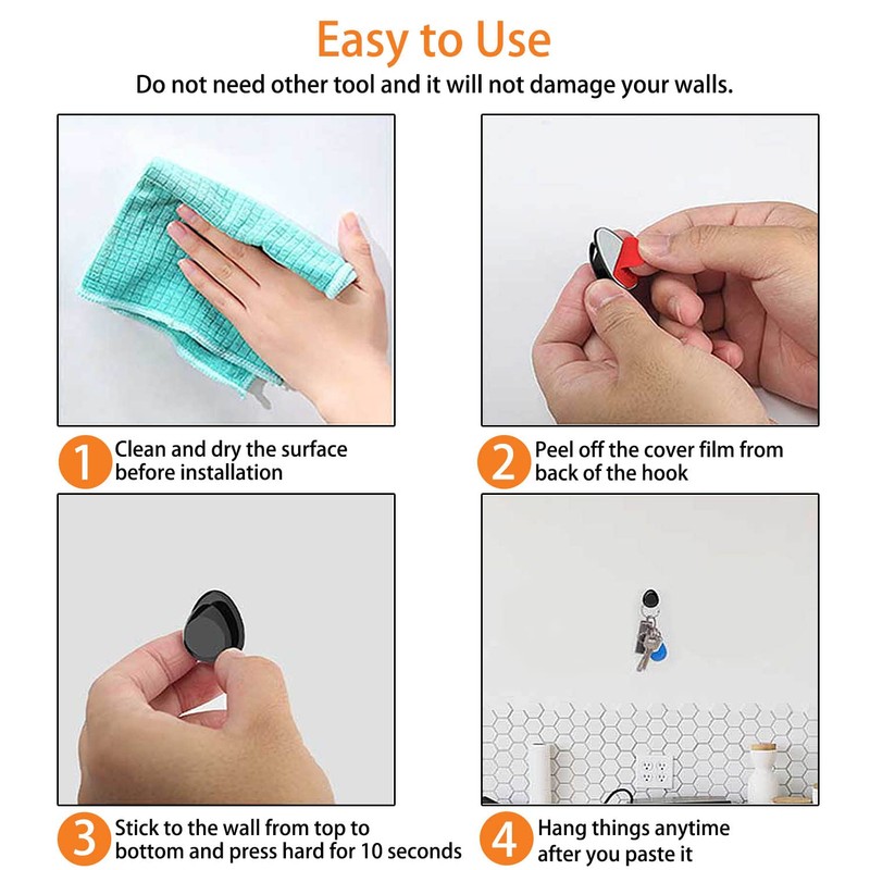 Yuentoen Car Mini Hooks, Auto Adhesive ABS Strong Adhesion Car