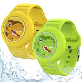 HLHGR Airtag Bracelets for Kids，Waterproof Airtag Watch Bracelets for Kids-Soft Silicone Hidden Air tag Wristband Lightweight GPS Tracker Holder Watch Band for Child Cartoon [2 Pack]