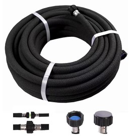 Phaxiwho 5/8 inch Round Rubber Garden Soaker Hose 50 FT，Heavy Duty Water Soaker Hoses Drip Hose irrigation hose for Vegetable Gardens, Flower Beds, Lawns, and Plants (50FT) ﻿