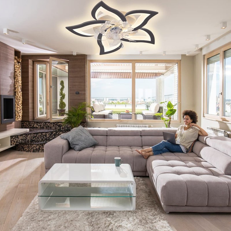 LENIVER 30" Ceiling Fan with Lights Remote Control, Modern Low