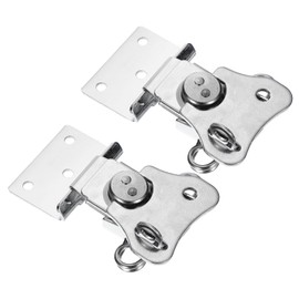 PATIKIL Spring Loaded Small Butterfly Twist Latch 3.7"x2.6", 2 Pack Steel Twist Latch and Keeper Toggle Clamp Metal Hardware for Case Box Chest Closure, Silver Tone
