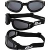 Birdz Eyewear Cardinal Foam Padded Folding Motorcycle Goggles Black Frame