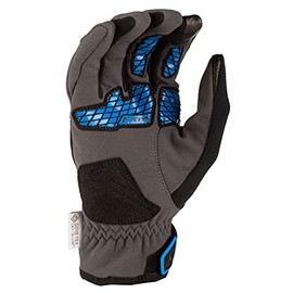 KLIM Inversion Windproof Snowmobile Gloves Men's 3X-Large Asphalt - Electric Blue Lemonade