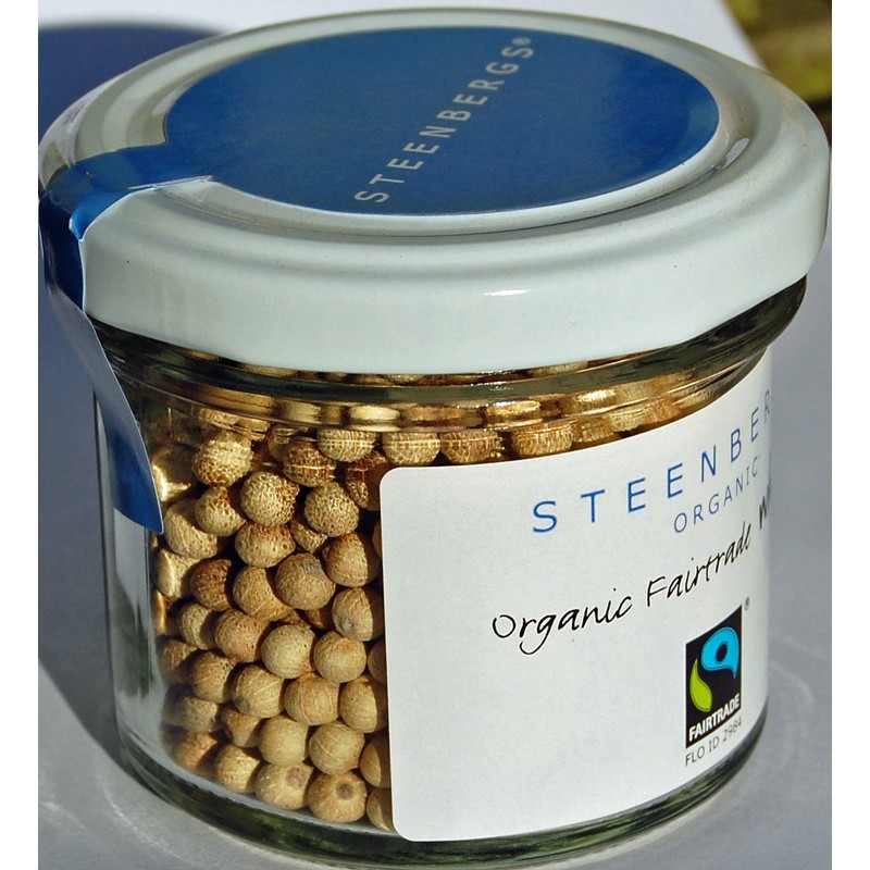 Steenbergs Organic Fairtrade White Peppercorns Standard Jar - 60g